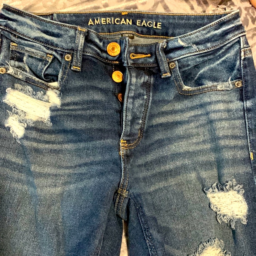 American Eagle Stretch High Rise Tomgirl Jeans 00